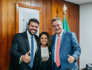 Daiana tem encontro com Rui Costa em Brasília, e apresenta demandas do seu futuro governo em Gandu