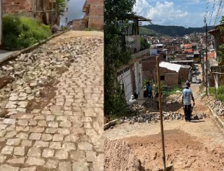 Prefeitura de Gandu inicia recuperação de pavimentação deteriorada no bairro João Batista de Assis