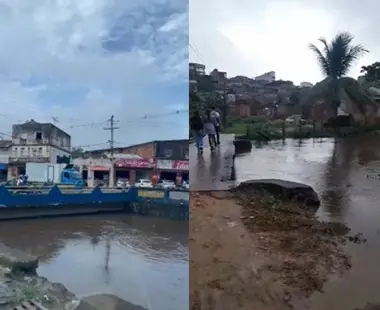 Nível do rio sobe em Gandu, e já deixa moradores em alerta