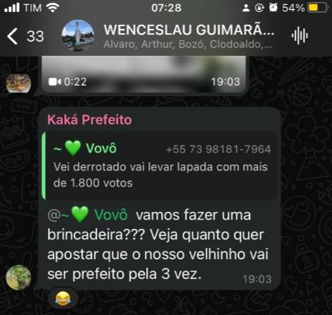 Prefeito de Wenceslau Guimarães chama eleitor para aposta e dispara, "o velhinho vai ser prefeito pela 3ª vez"