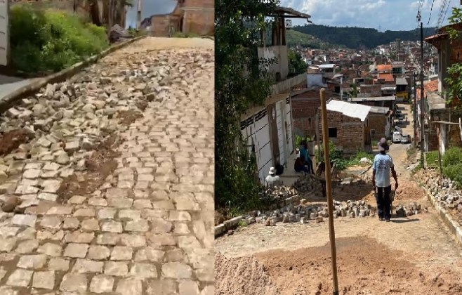 Prefeitura de Gandu inicia recuperação de pavimentação deteriorada no bairro João Batista de Assis